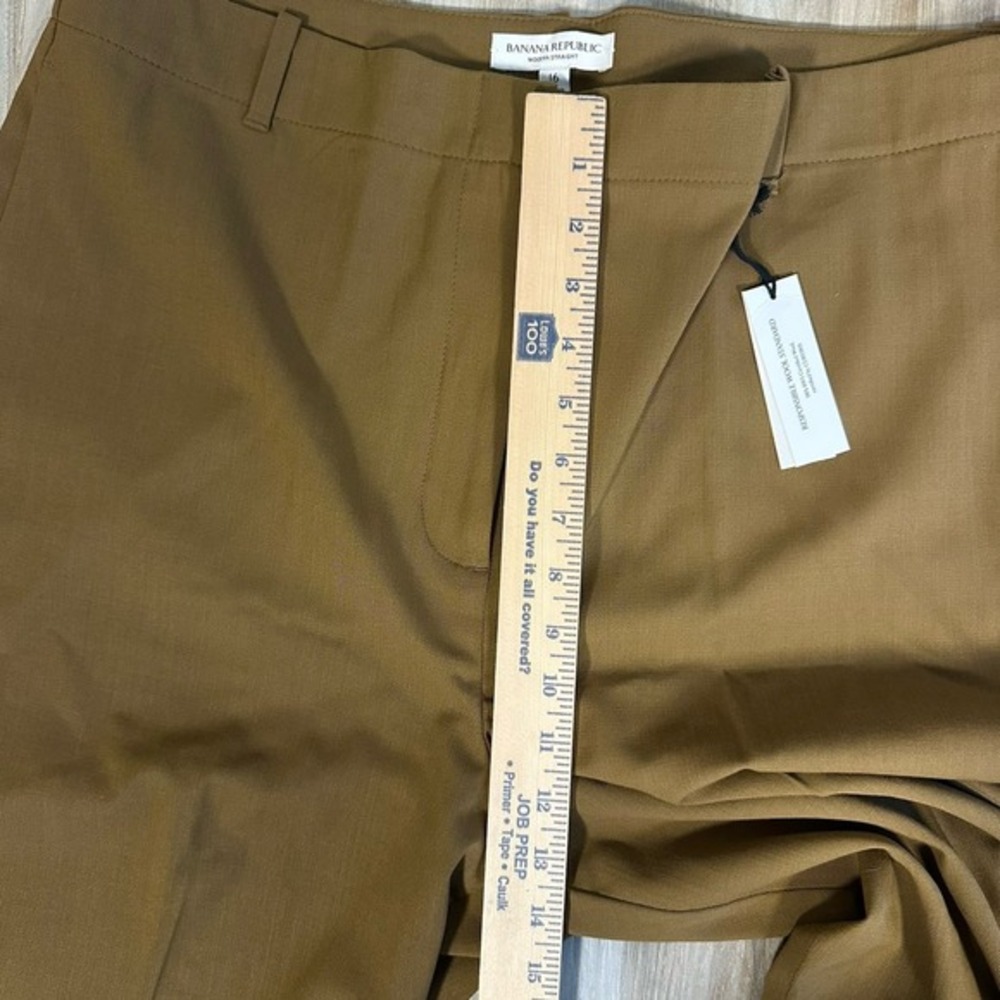 NWT Banana Republic Wool Straight 16 Pants Brown Tailored Career Minimalist - Picture 10 of 10